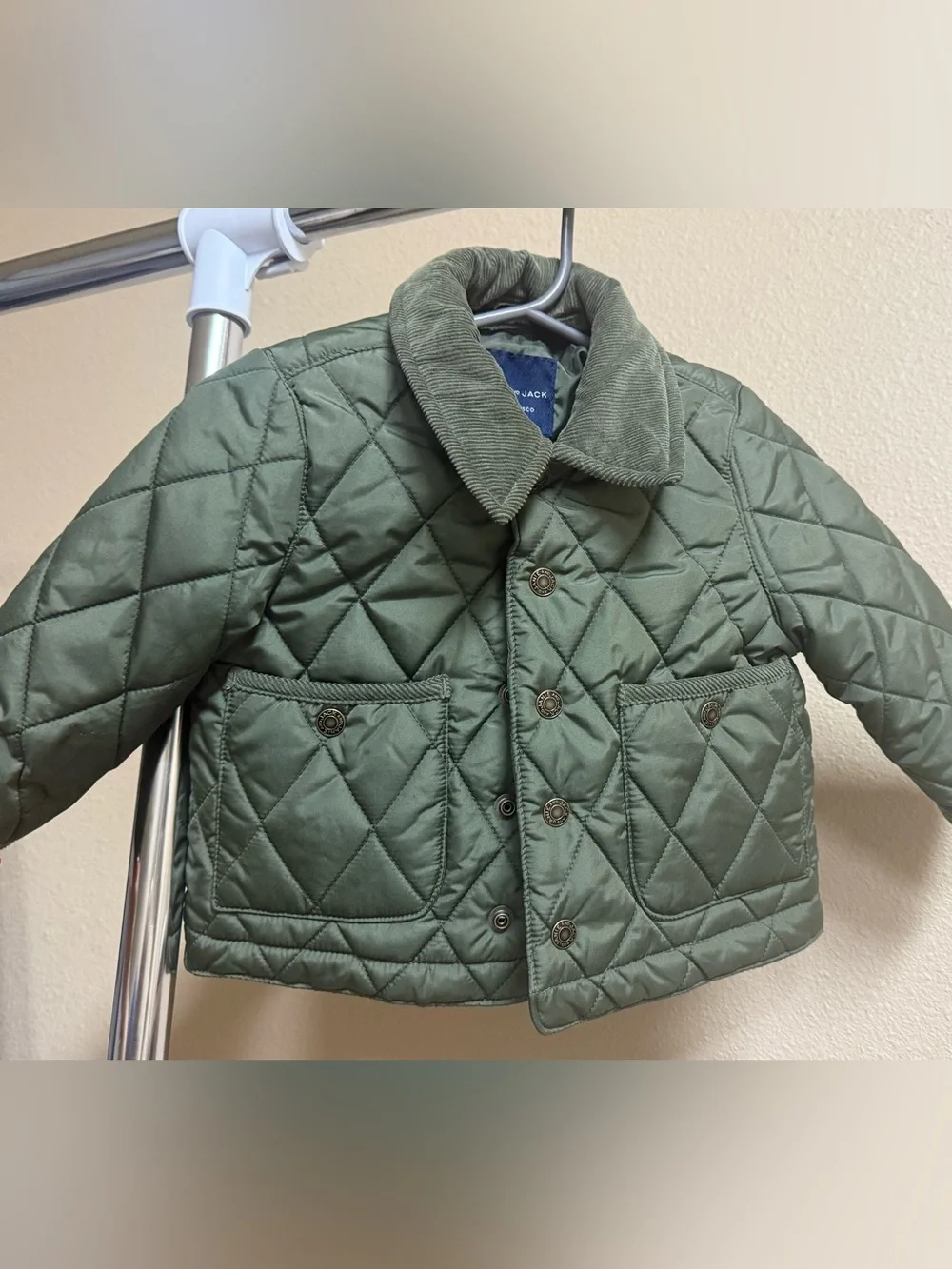 Janie and Jack Quilted Puffer Jacket in Olive